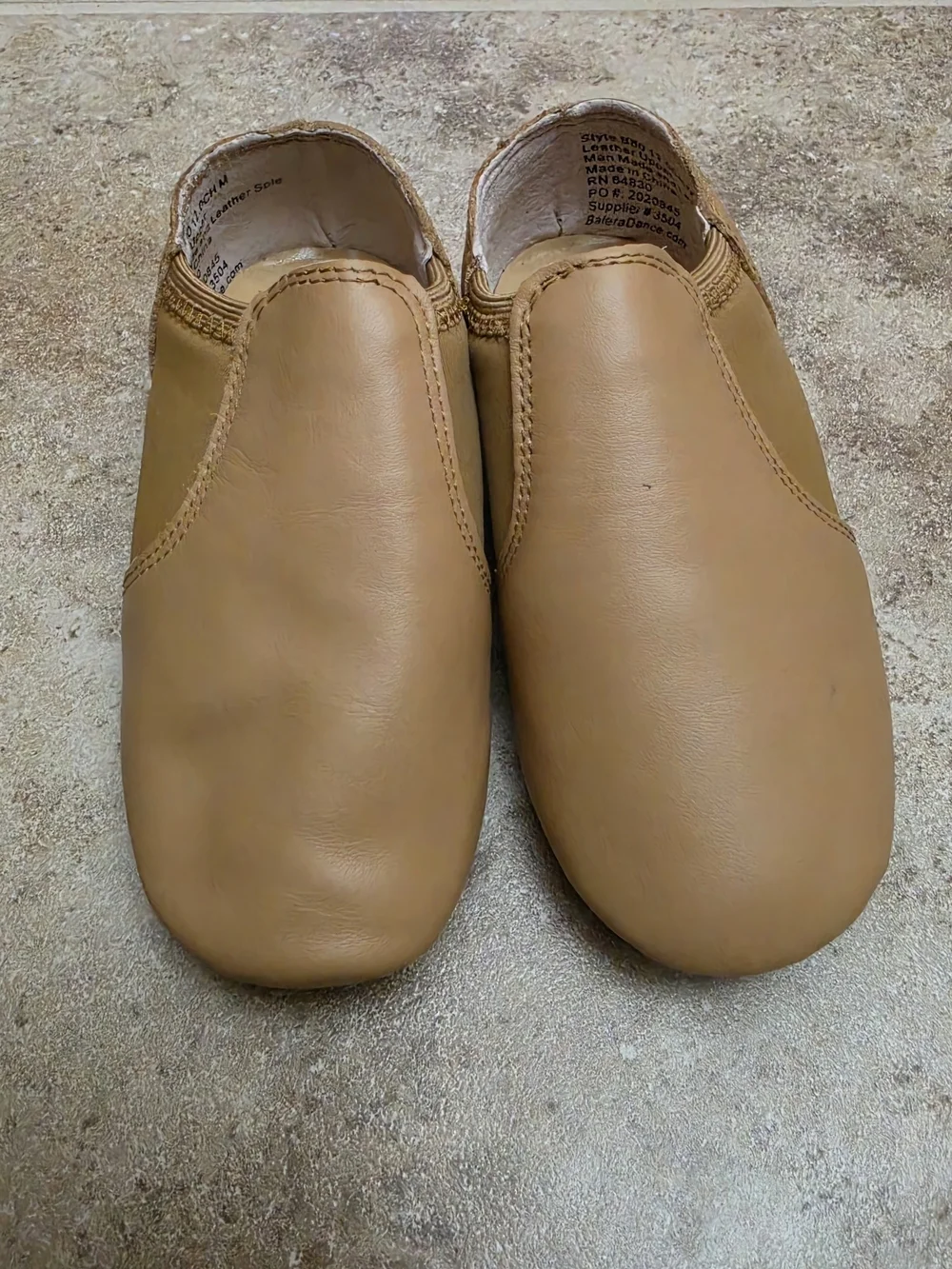 balera Tan Soft Leather Slip-On Kids Shoes Size 12